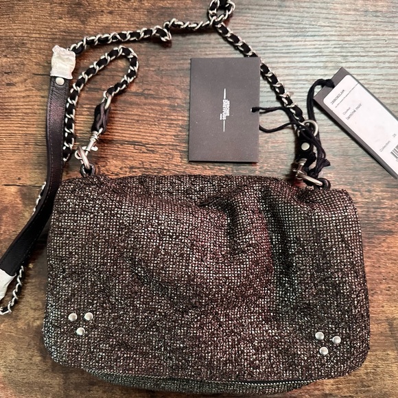 RARE NWT Jerome Dreyfuss Bobi bag in black Lamine suede - Picture 4 of 15